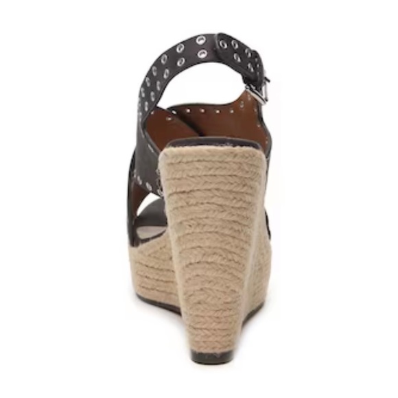 NWOT REPORT Dark Gray Suede Tan Wedges Women’s Size 10 - Picture 10 of 11